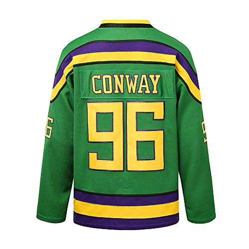 Yajun Charlie Conway #96 Mighty Ducks Film Eishockey Trikots Jersey NHL Herren Sweatshirts Atmungsaktiv T-Shirt Bekleidung,S von Yajun