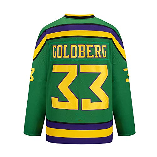 Yajun Greg Goldberg #33 Mighty Ducks Film Eishockey Trikots Jersey NHL Herren Sweatshirts Atmungsaktiv T-Shirt Bekleidung,3XL von Yajun