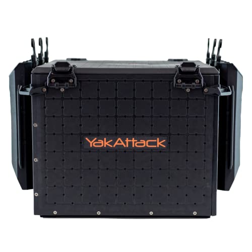 YakAttack BlackPak Pro Kajak-Angelkiste, inkl. 6 Angelrutenhalter, 40,6 x 40,6 cm, Schwarz von YakAttack