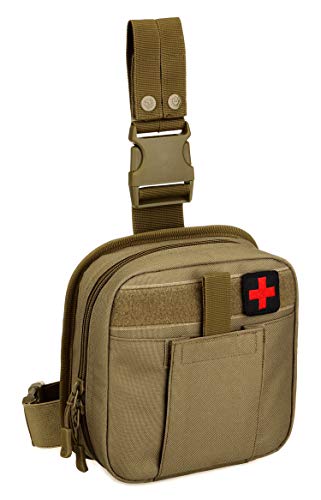 Yakmoo Multifunktionale Molle Tasche Taktischer Militärischer Erste-Hilfe-Kasten Molle System Notfalltasche Medizinischer Beutel Beintasche für Outdoors von Yakmoo