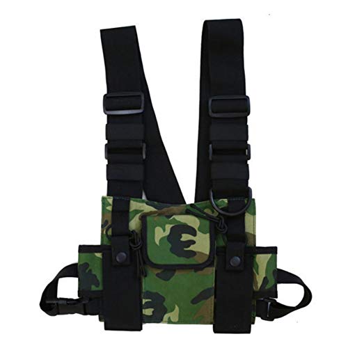 Yalatan Tactical Chest Rig Bag für Männer Frauen, Mehrfachweste Hip Hop Streetwear, Funktionelles Tactical Harness Chest Rig Pack Verstellbare Gürteltasche von Yalatan