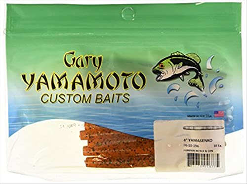 Gary Yamamoto Unisex-Erwachsene YAM-9B-10-196 Senko, schmal, 7,6 cm, Flocke, 10 Stück, Kürbis Schwarz Grün, 3-Inch von Yamamoto