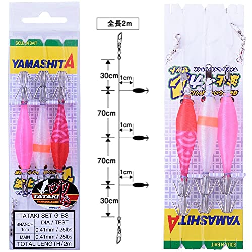 YAMASHITA Tintenfisch-Angelköder, vorgebunden, Tataki-Set G BS von Yamashita