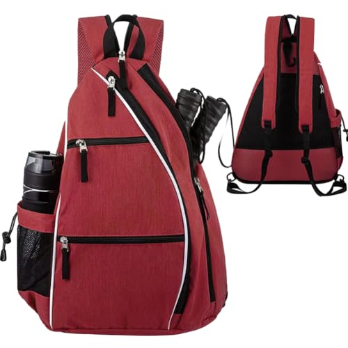 Yangshine Upgrade Wasserdichter Tennisrucksack, verstellbare Tennistasche für Damen/Herren, multifunktionaler Sportrucksack, Rot von Yangshine