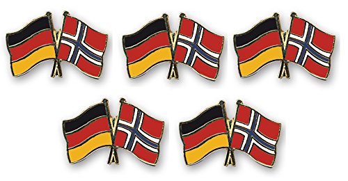 5er Pack Deutschland - Norwegen Freundschaftspin Yantec Pin Flagge von Yantec Pins