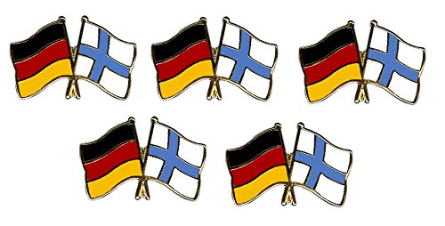 5er Pack Deutschland - Finnland Freundschaftspin Yantec Pin Flagge von Yantec Pins