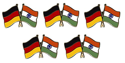 5er Pack Deutschland - Indien Freundschaftspin Yantec Pin Flagge von Yantec Pins