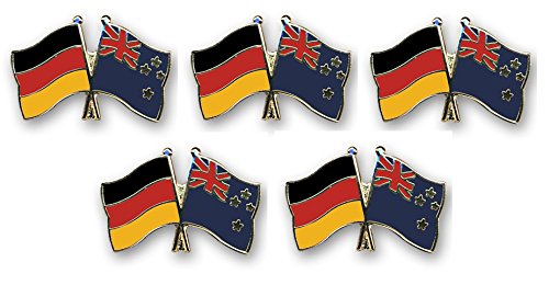 5er Pack Deutschland - Neuseeland Freundschaftspin Yantec Pin Flagge von Yantec Pins