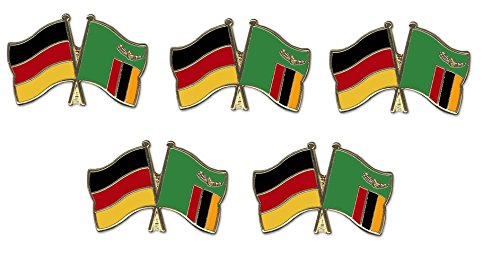 5er Pack Deutschland - Sambia Freundschaftspin Yantec Pin Flagge von Yantec Pins