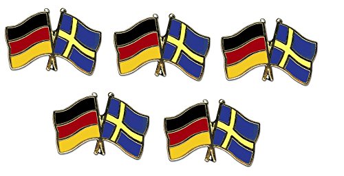5er Pack Deutschland - Schweden Freundschaftspin Yantec Pin Flagge von Yantec Pins