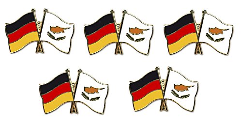 5er Pack Deutschland - Zypern Freundschaftspin Yantec Pin Flagge von Yantec Pins