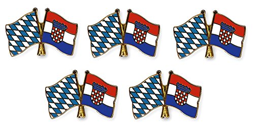 Yantec Freundschaftspin 5er Pack Bayern Kroatien Pin Anstecknadel Doppelflaggenpin von Yantec Pins