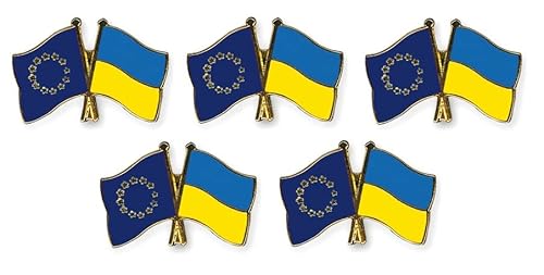 Yantec Freundschaftspin Europa - Ukraine Pin 5er Pack Anstecknadel Doppelflaggenpin von Yantec Pins