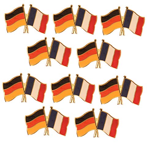 Yantec Pins 10er Pack Deutschland Frankreich Freundschaftspin Flagge von Yantec Pins