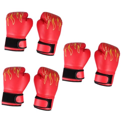 Yardwe 3 Stück Boxhandschuhe Für Spiel Pu Handschuhe Für Kinder Boxschutzhandschuhe Flammenmuster Boxhandschuhe Boxhandschuhe Für Das Training von Yardwe