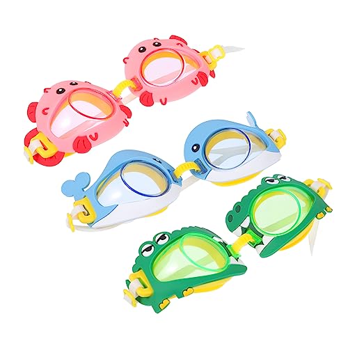 Yardwe 3 Stück Kinder Schwimmbrille Kinder Tauchbrille Schöne Tauchbrille Cartoon Kinderbrille Kinder Schwimmbrille Anti UV Schwimmbrille Verstellbare Tauchbrille von Yardwe