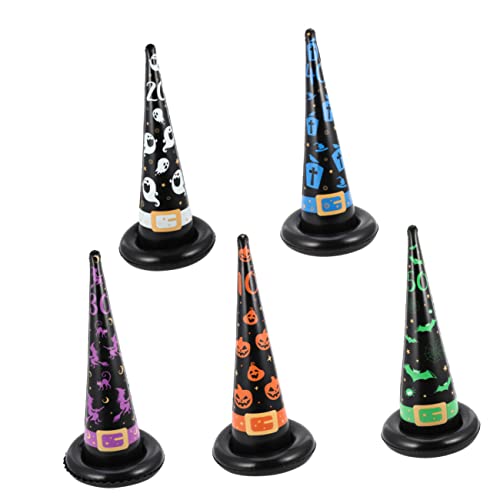Yardwe Halloween Ringwurfspiel PVC Aufblasbare Hexenhüte und Ringe Langlebig Einfach Aufblasbar für Erwachsene für Indoor und Outdoor Spiele Partyspaß und Motoriktraining von Yardwe
