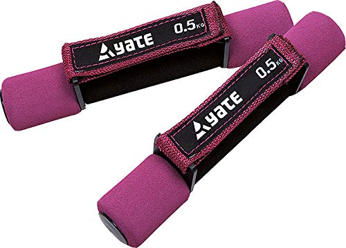 Yate Neopren Soft Hanteln Set Gymnastikhanteln 2 x Fitnesshanteln Handschlaufe 0,5kg pink mit Softtouch Griffen für Aerobic Fitnesstraining und Leichthantel-Training von Yate