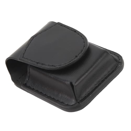Hochwertige Feuerzeugtasche aus PU-Leder mit Magnetschnalle, Gürtelschlaufe und Samtfutter für den Tragbaren und Leichten Gebrauch (Black) von Yctze