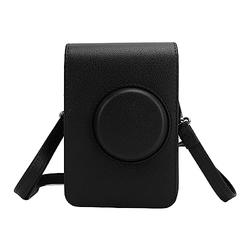 Yctze Kameratasche für EVO, Retro-Kameratasche aus PU-Leder, Verstellbarer Schultergurt, Weiches Samtfutter, Geschenk für Fotografie-Enthusiasten (Black) von Yctze
