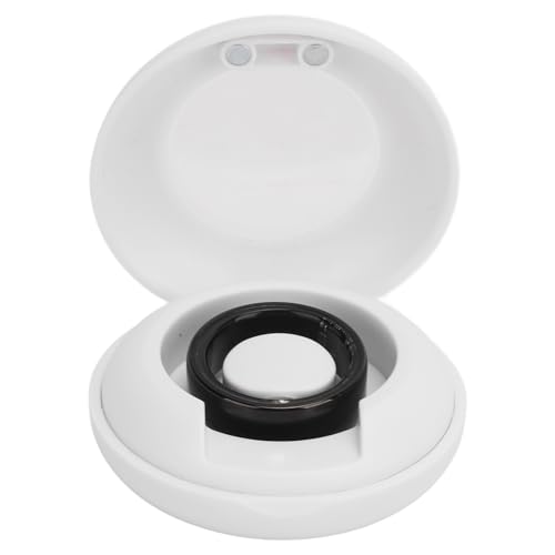 Yctze Smart Ring Health Tracker Bluetooth Schrittzählung Schlafqualitätsüberwachung IP68 Wasserdichter Gesundheitsring mit Ladeetui Schwarz (19,9 mm/0,78 Zoll) von Yctze