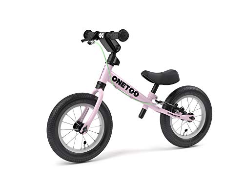 Yedoo OneToo - Laufrad für Kinder ab 1,5 Jahren, ab 85 cm Körperhöhe, mit Luftreifen 12/12 - für Mädchen und Jungen, Höhenverstellbar mit Bremse und Reflexelementen, Zertifiziert, rosa von Yedoo