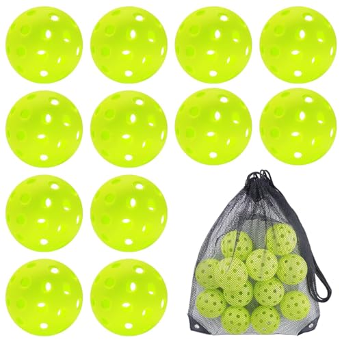 Yelschwa Trainings-Basebälle aus Kunststoff, hohl, leicht, für drinnen und draußen, 16 Stück (grün) von Yelschwa