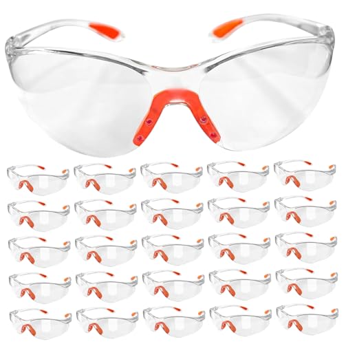 Yeory Sicherheitsbrillen 36 Paare Spitzer winddichtem Arbeiten Brille PC Sicherheitsbrille mit Nasenpolster hoher Transparenz faltbarer Tempel transparenter Schutzbrillen, Sicherheitsbranchenbrille von Yeory
