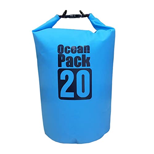 Yeory Wasserdichtes Beutel mit verstellbaren Gurten Ozeanpack trockener Sack für Kajakfahren Rafting Swimming Camping Blau 20L, Ozeanpackung von Yeory