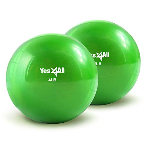 Yes4All 1ARL Toning Ball Weich gewichtet, 1.8 kg Grün paar Krafttraining Gewichte & Zubehör Medizinbälle für Pilates, Yoga, Fitness von Yes4All