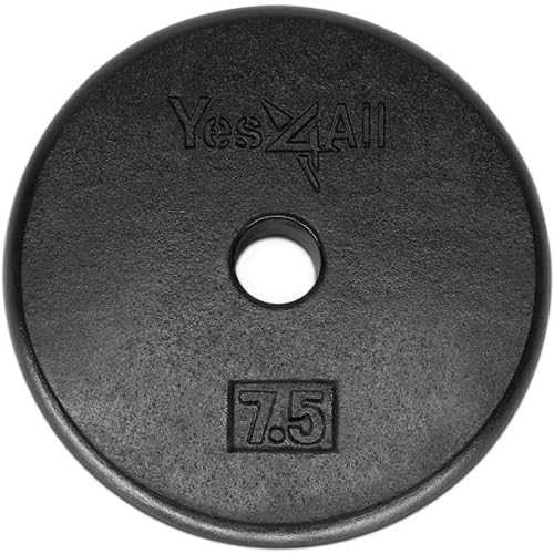 Yes4All 2,5 cm Hantelplatte, schwarz, 3,4 kg (1 Stück) von Yes4All