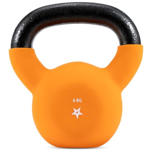 Yes4All HCR1 Neopren beschichtete Kettlebell, Krafttraining Kettlebells - 6KG Orange von Yes4All