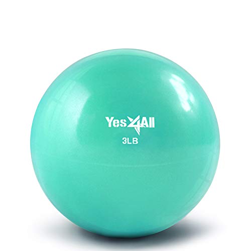Yes4All B0AL Toning Ball Weich gewichtet, 1.3 kg Minze einzeln Krafttraining Gewichte & Zubehör Medizinbälle für Pilates, Yoga, Fitness von Yes4All