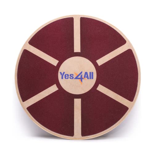 Yes4All Balance Board aus Holz; Brett mit hochwertiger rutschfester Oberfläche; Balance Trainer & Wackelbrett für das Ganzkörpertraining. von Yes4All
