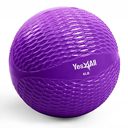 Yes4All C2K6 Weicher, gewichteter Toning-Ball/Medizinball und Pilates-Übungsring – mehrere Farben und Gewichte erhältlich (Lila – 3.6kg) von Yes4All
