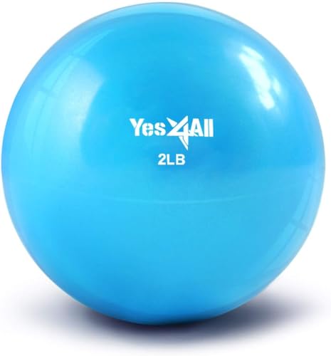 Yes4All CCZN Toning Ball Weich gewichtet, 0.9 kg Blau einzeln Krafttraining Gewichte & Zubehör Medizinbälle für Pilates, Yoga, Fitness von Yes4All