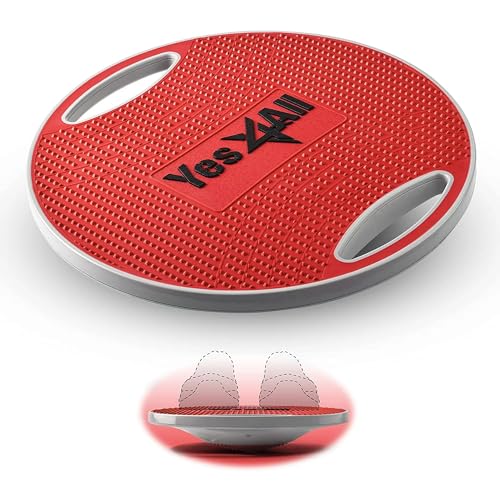 Yes4All D25M Kunststoff Wobble Balance Board, 41 cm Balance Board für Core Training, Gym Home Workout (Rot) von Yes4All
