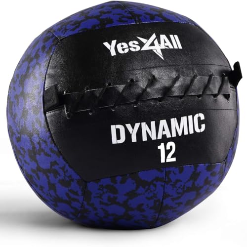 Yes4All YU7D Medizinball Wall Ball 5.4 kg Gewichtsball Weicher aus Leder für Ganzkörpertraining und Kraftübungen von Yes4All
