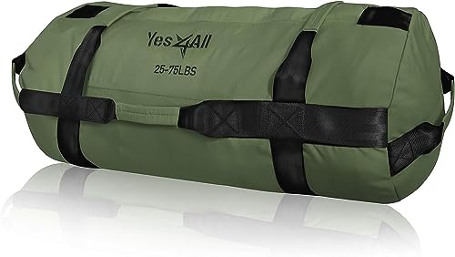Yes4All EK64 Sandsack, Grüne Armee, 11-34 Kilogramm, Gewichtssack 10-90 kg - Power Bag ist Ideal für Workout, Core Bag Sandsack für Functional Training, Fitness, Rucking, Crossfit von Yes4All