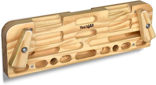 Yes4All Trainingsboard Kletterboard Fingerboard, Griffboard für Einsteiger Klettertraining, hangboard, Handstärker, Boulder Trainingsgeräte zum Trainieren von Finger, Griff & Klimmzug, Telefonablage von Yes4All