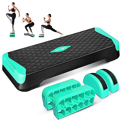 Yes4All Multifunktionaler Aerobic-Stepper, extra halbrunde Beine, 10,2 cm, verstellbare Stufen-Aerobic-Plattform für Workout, Schritt- und Balance-Übungen von Yes4All