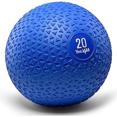 Yes4All Slam-Ball mit strukturierter Oberfläche und strapazierfähiger Gummischale (schwarz und blau) - erhältlich 4,5, 6, 8, 9, 11, 14, 18 kg.(I. Blau - 8 k) (Y7YF). von Yes4All