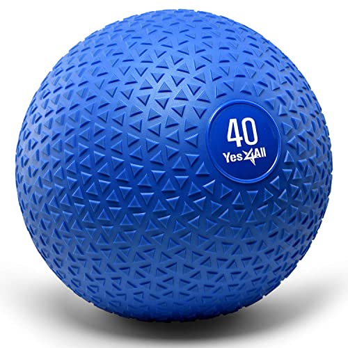 Yes4All M6MX Slam Balls Medizinball 18 kg, Blau für Kraft, Power und Training von Yes4All