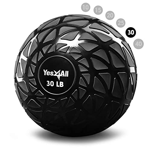 Yes4All AKNK Dynamische Slam Balls 13.6 kg, Schwarz, Medizinball für Kraft, Power und Training von Yes4All