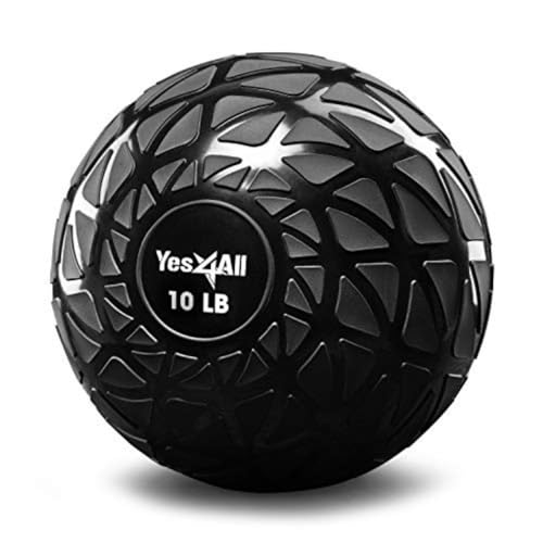 Yes4All NZQD Dynamische Slam Balls 4.5 kg, Schwarz, Medizinball für Kraft, Power und Training von Yes4All
