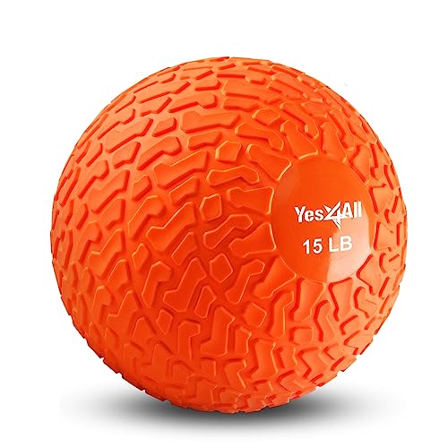Yes4All FXF2 Slam Balls 6.8 kg für Kraft- und Workout - Slam Medizinball, Orange Bestie von Yes4All