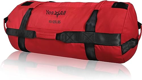 Yes4All ZT2X Sandsack, Rot, 34-56 Kilogramm, Gewichtssack 10-90 kg - Power Bag ist Ideal für Workout, Core Bag Sandsack für Functional Training, Fitness, Rucking, Crossfit von Yes4All