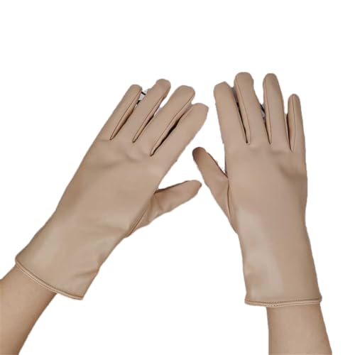 Yeuyyben Mode Feste Kurze Dicke Volle Finger Synthetische Leder Handschuhe Frauen Winter Outdoor Reiten Warme Fahren Handschuh von Yeuyyben