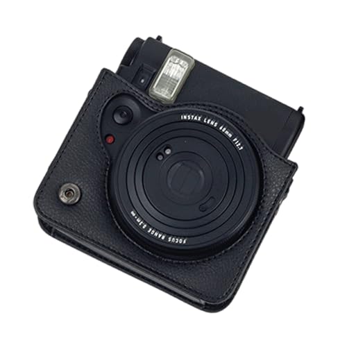 Yfenglhiry Praktische Kameratasche, kleine Kameratasche, Kamera-Umhängetasche, PU-Geldbörse, modisches Muster, Kameratasche für 99 Kameras, Schutztasche, Schwarz von Yfenglhiry