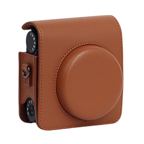 Yfenglhiry Praktische Kameratasche, kleine Kameratasche, Kamera-Umhängetasche, PU-Geldbörse, modisches Muster, Kameratasche für 99 Kameras, Schutztasche, braun von Yfenglhiry